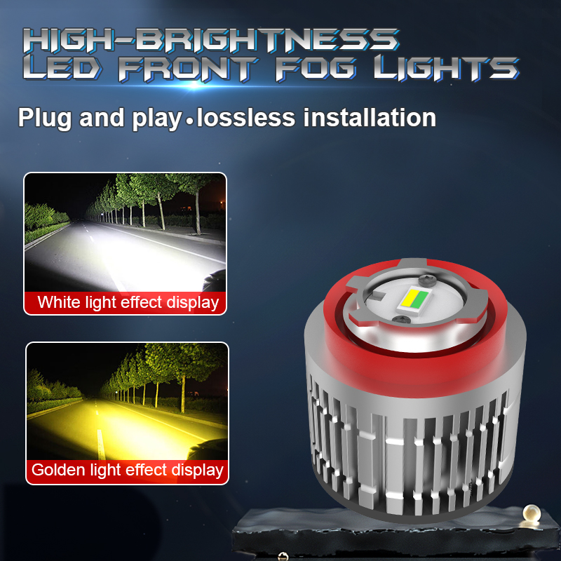 Grosir 24W 3000LM Warna Ganda 3000K Amber Kuning Putih 6000K Mini Lampu Kabut LED untuk Toyota