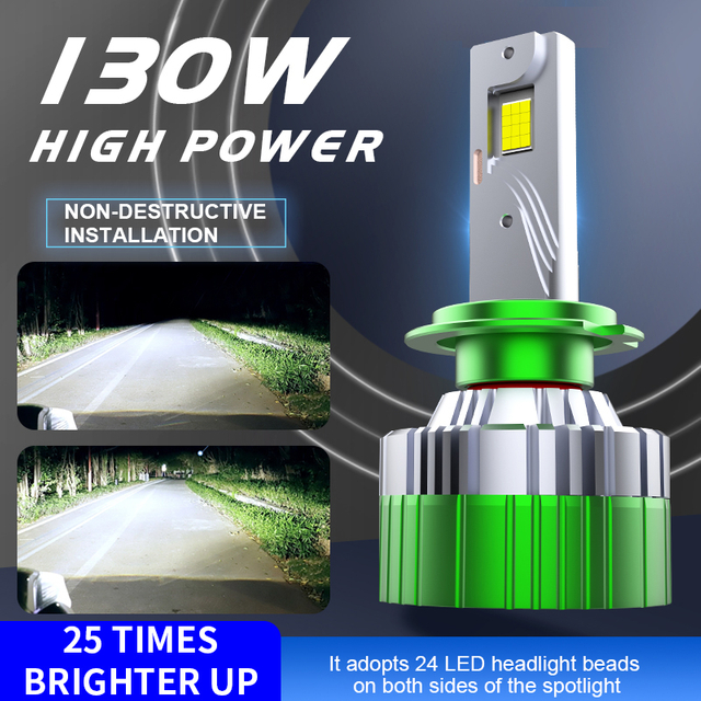 Seri V65 | Grosir Bohlam Lampu Depan LED Daya Tinggi 260W 26000LM 12V-24V untuk Mobil