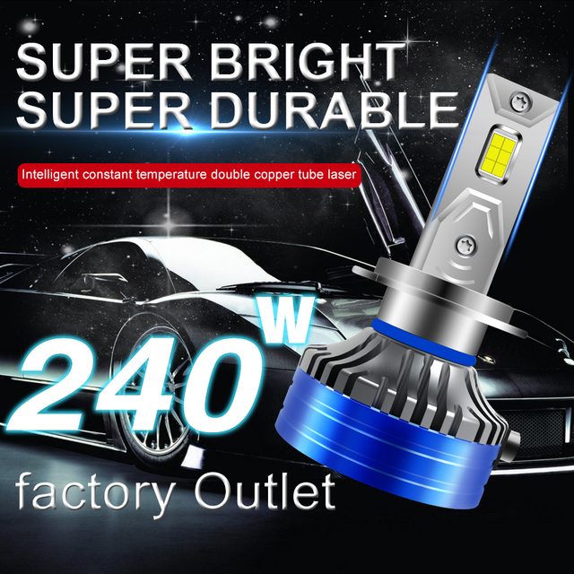 Penampilan Novel Super Bright 240W 24000LM LED Car Lampu Mobil V60 H4