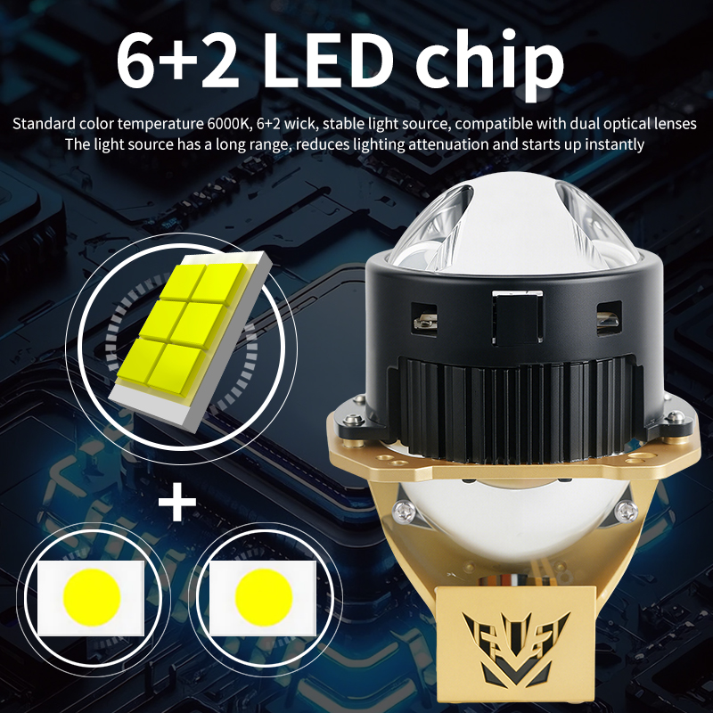  T13 Series | 3.0-inci 124W/164W Laser Dual Direct BI Projector Lens Lensa LED LED Headlight
