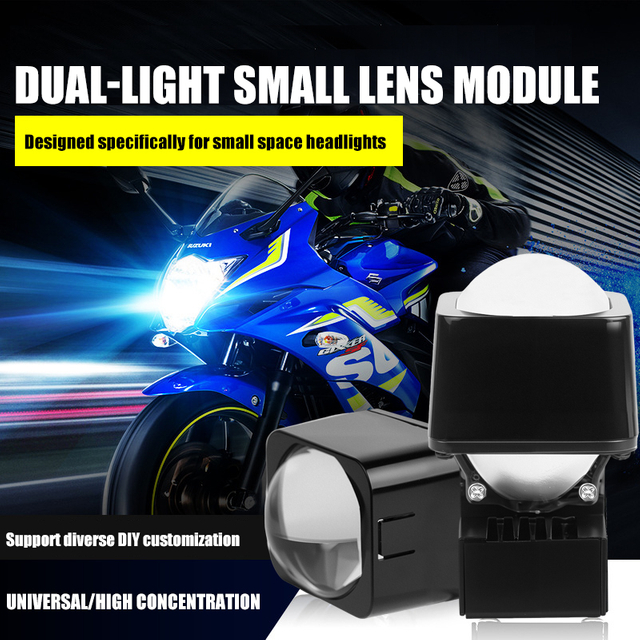 1,5 inci mini laser hi/lo balok proyektor lampu ganda lensa modul matrix mobil LED lampu lampu