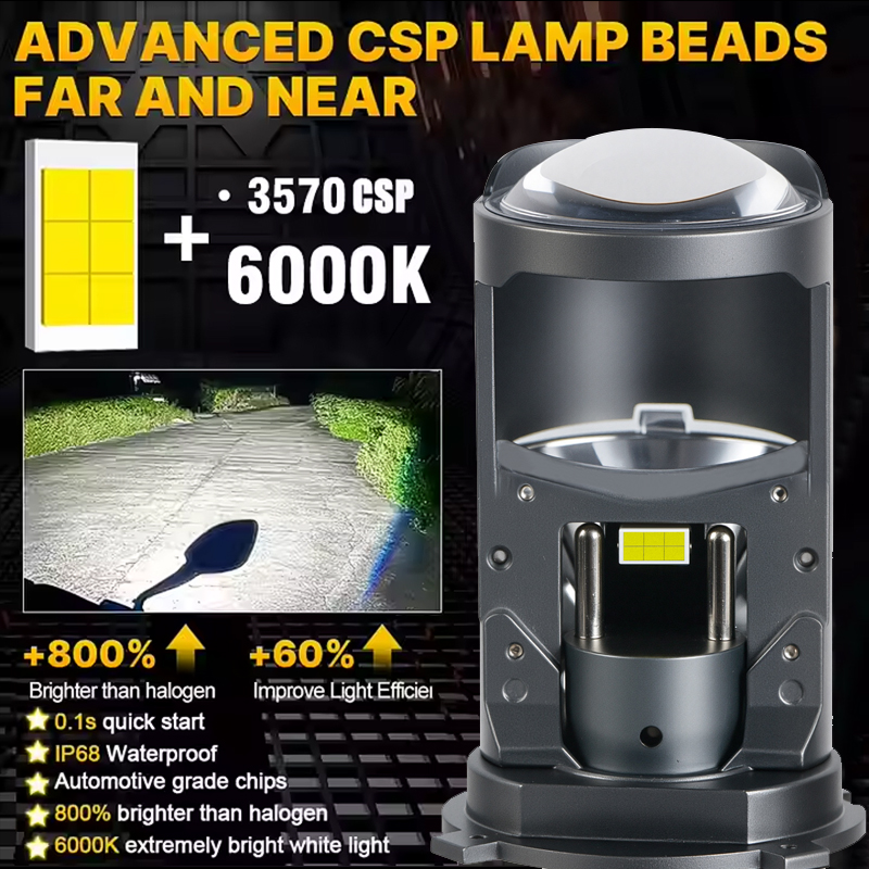  Seri T90S | 12V High/Low Balok Mini HD Bi-LED Projector Lensa LED Headlight Bohl