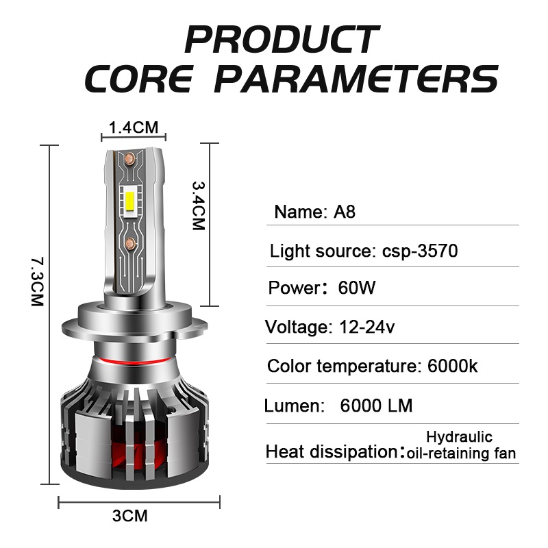Produsen Penjualan Langsung 12V Driver Linier 60W 6000LM H4 H7 H11 H13 9005 9006 Semua Model Produk Bohlam Lampu Depan Led Mobil